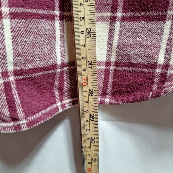 Vtg EDDIE BAUER McKinley Cloth Flannel Shirt Sz L Maroon Plaid 90s Work Gorpcore - Picture 6 of 6